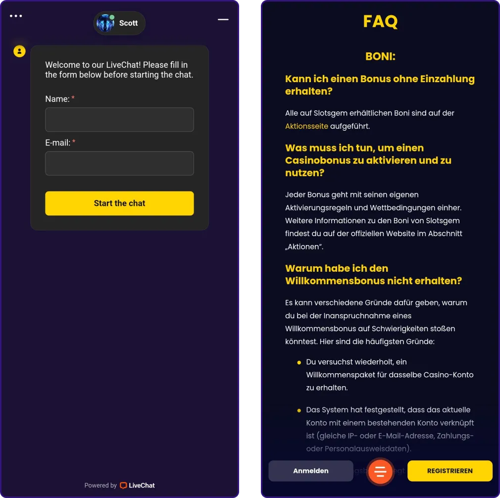 SlotsGem Casino Hilfezentrum