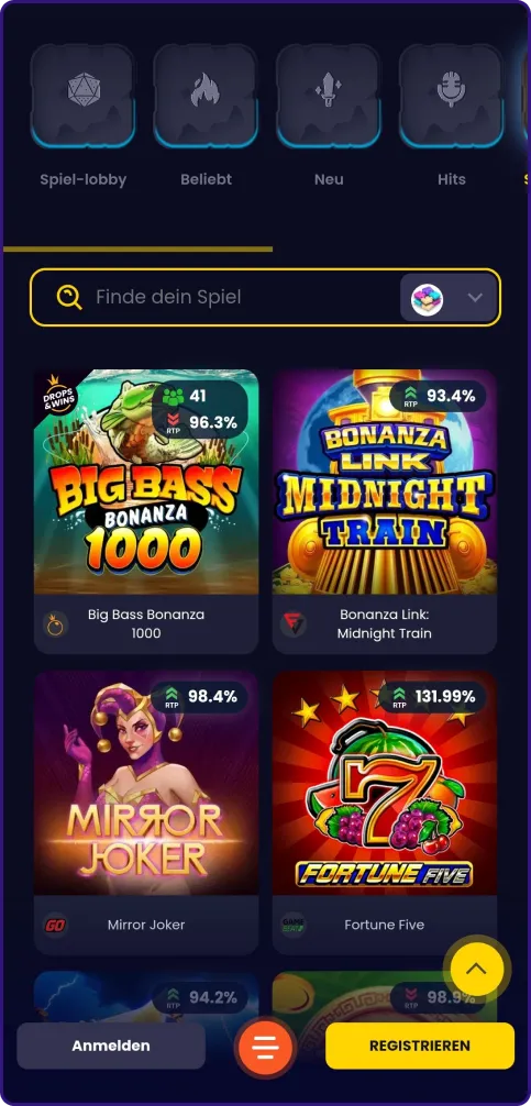 SlotsGem Spielautomatenseite 1
